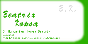 beatrix kopsa business card